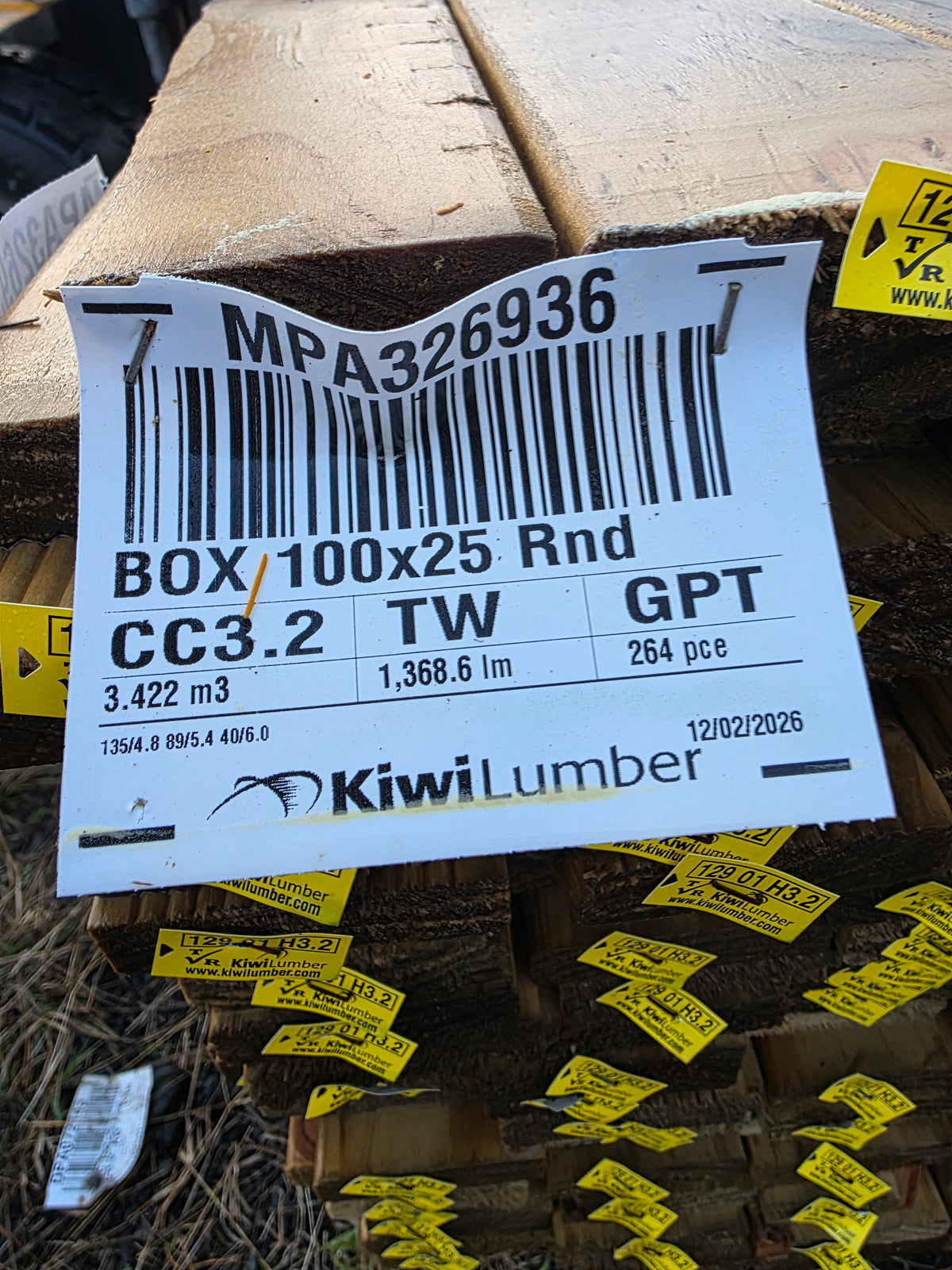 90x19 H3.2 TW Box Grade Decking Packet 1368.6m #MPA326936