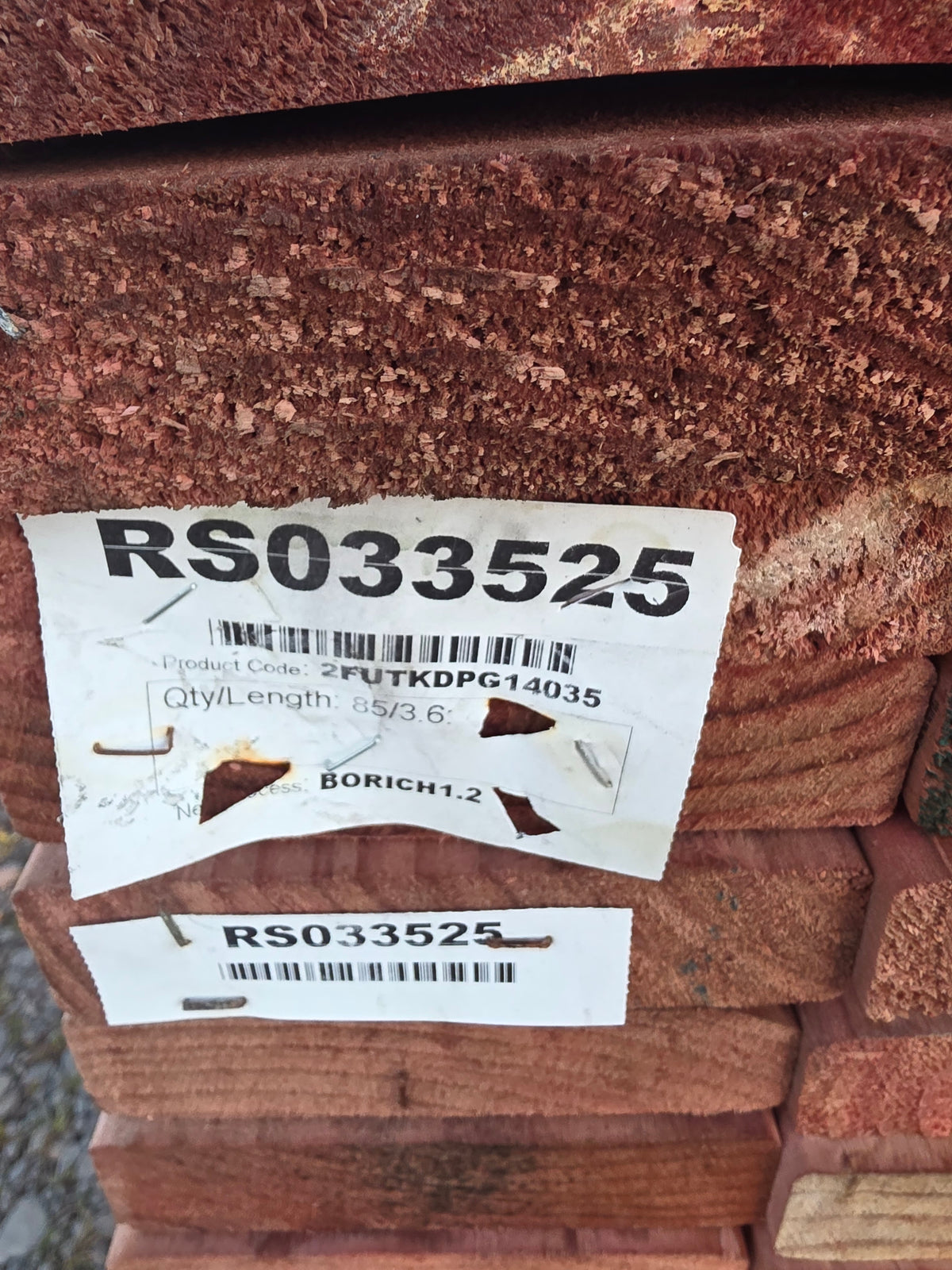140x35 H3.2 TW No2 Dressed Rails 85 x 3.6m #RS033525