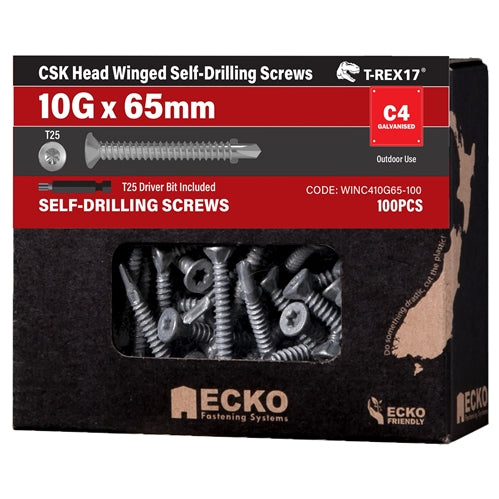 ECKO WINGED CSK HEAD METAL GALV SCREW