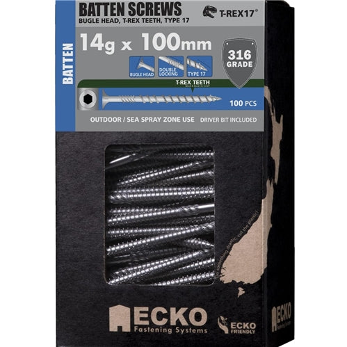 ECKO BUGLE BATTEN 316 S/STEEL SCREWS 14G