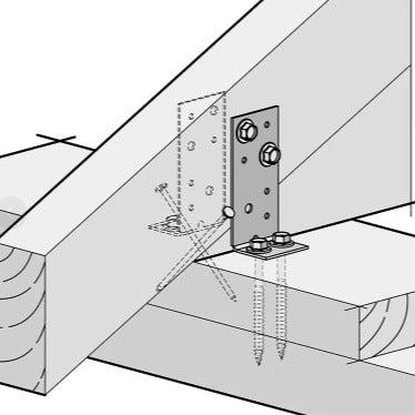 ECKO 9kN TRUSS FIXING KIT (CPC): 2x CPC40, 4x 14gX35mm Zinc Hex Head Screws, 4x 14gX75mm Zinc Hex Head Screws