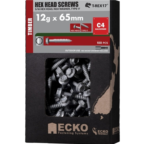 ECKO WOOD 5/16 HEX HEAD SCREW GALV NEO WASHER