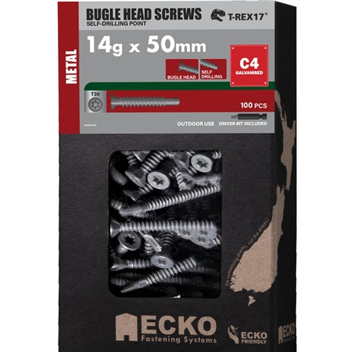 ECKO BUGLE HEAD DEEP DRILLING GALV SCREWS