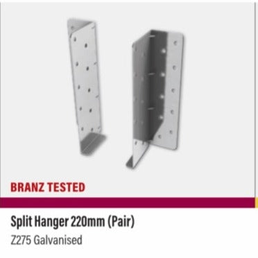ECKO SPLIT HANGER 220mm (Pair) Z275 GALV